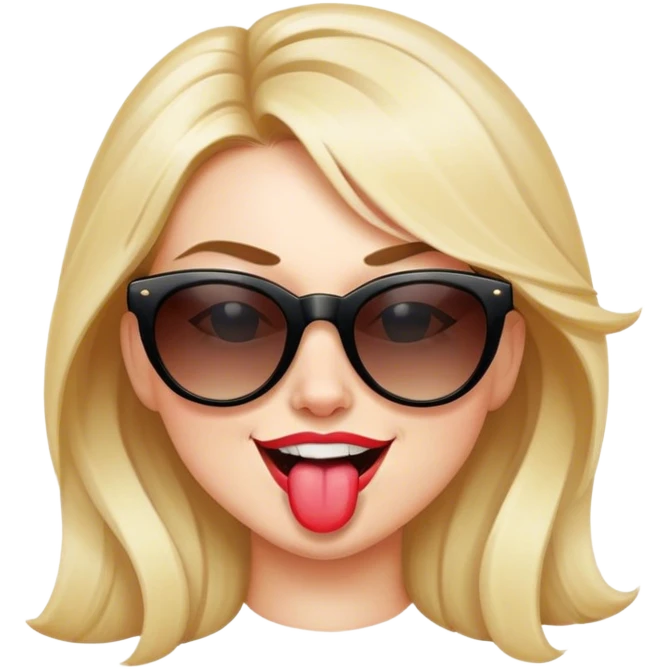 female sunglasses tongue winking emoji