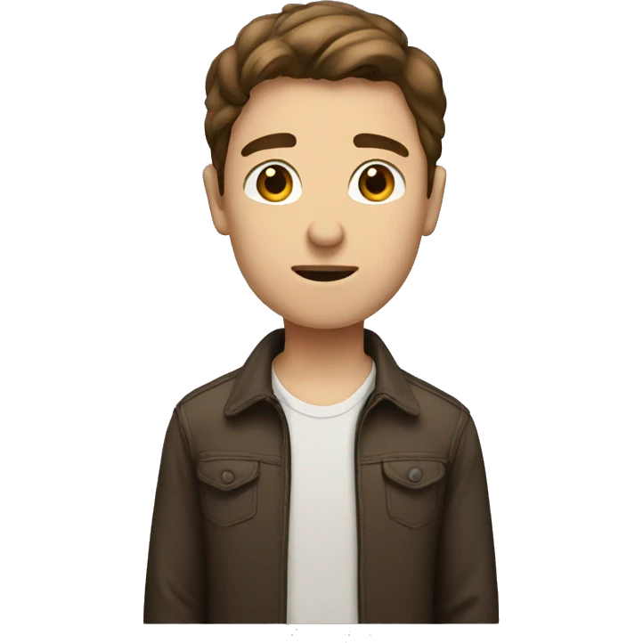 talk boy standing with brown hair  emoji