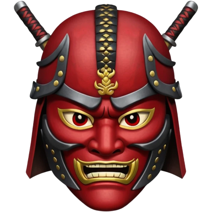 samurai mask with fierce expression emoji