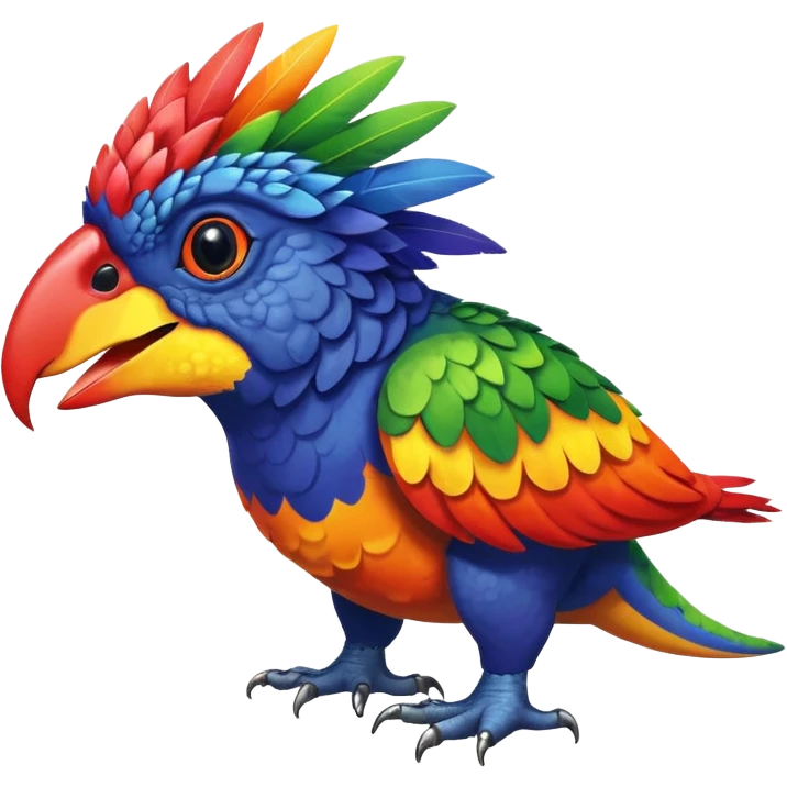 Rainbow lorikeet dinosaur emoji