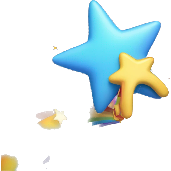  shooting star with a rainbow trail following behind emoji