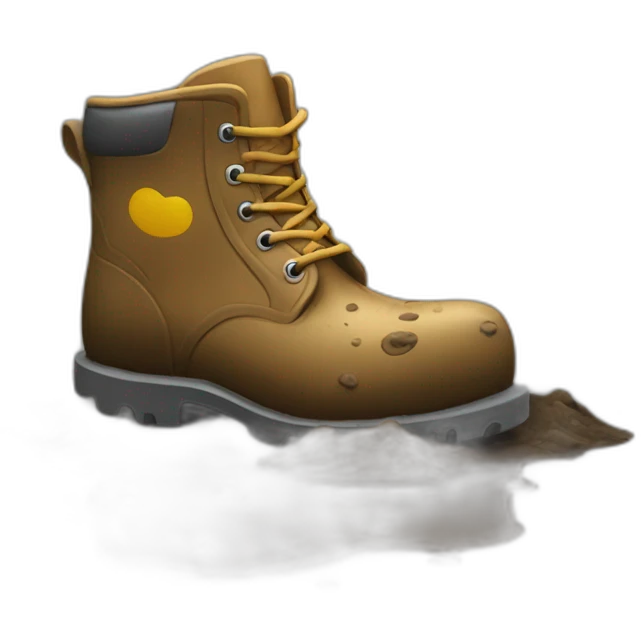 muddy boot in mud emoji