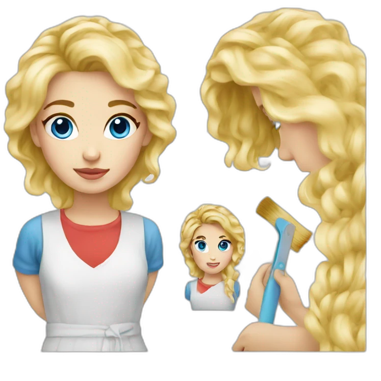 Blonde blue eyes artist painter emoji