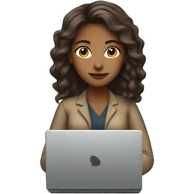 Medium hair light skin  Brown girl, computer science intern with a laptop  emoji