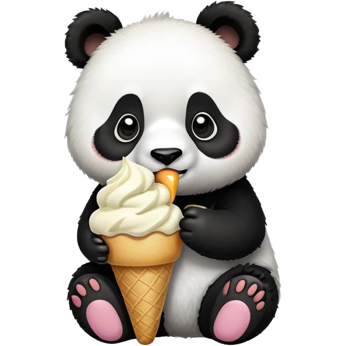 Panda eating ice cream emoji