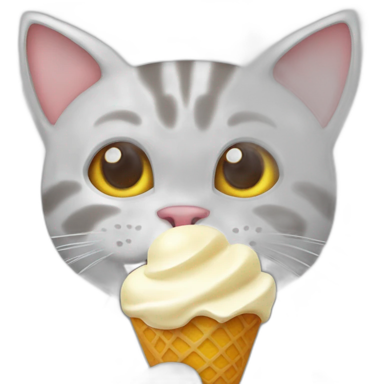 Cat eating icecream emoji