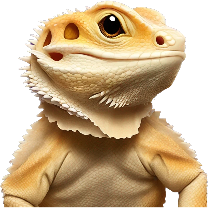 Bearded dragon playing the kazzoo in emoji