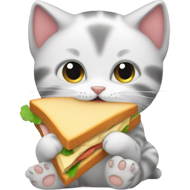 Kitten eating sandwich emoji