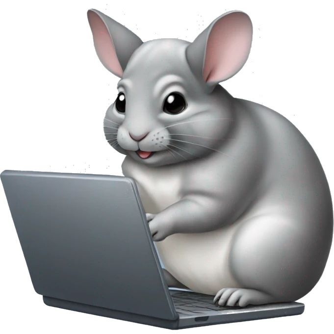 chinchilla typing on a laptop emoji