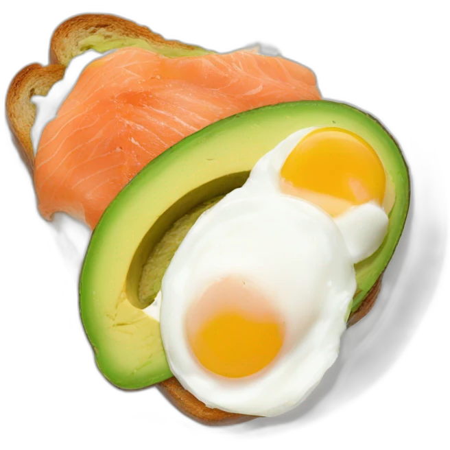 Avocado and salmon toast and poached egg emoji
