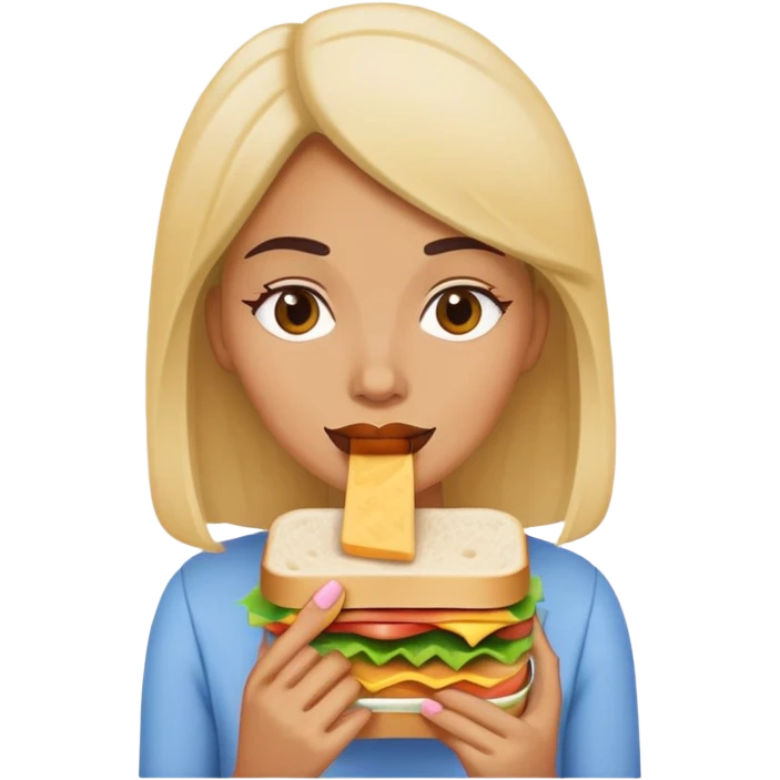 Chica comiendo sandwich ￼ emoji