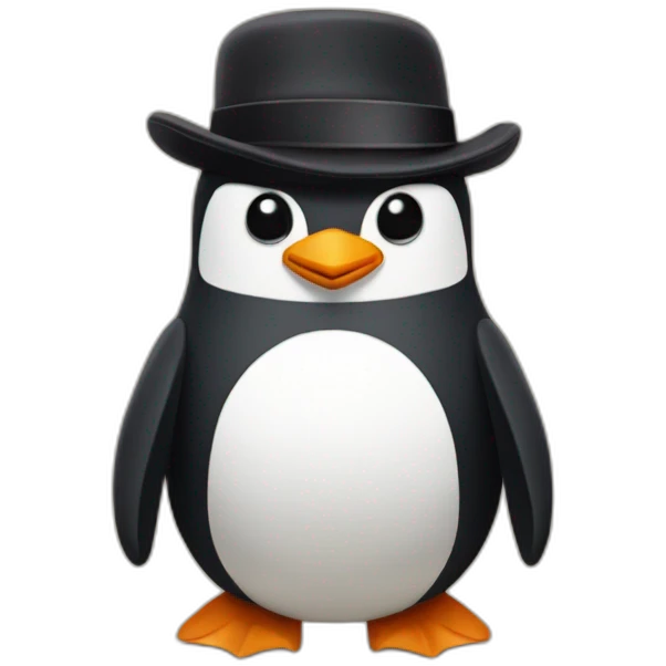 penguin peaky blinders flat hat emoji
