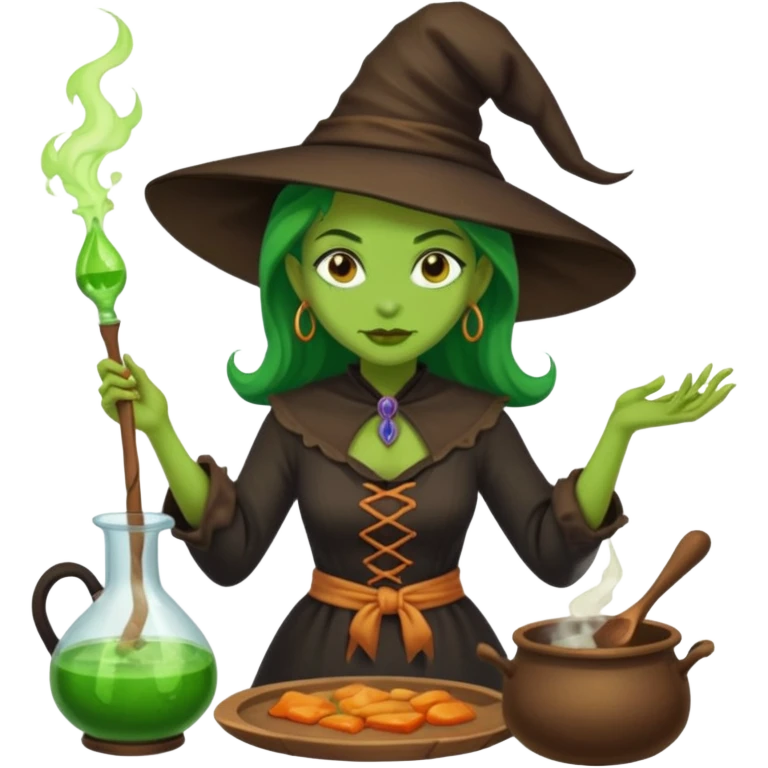 green witch cooking potion emoji