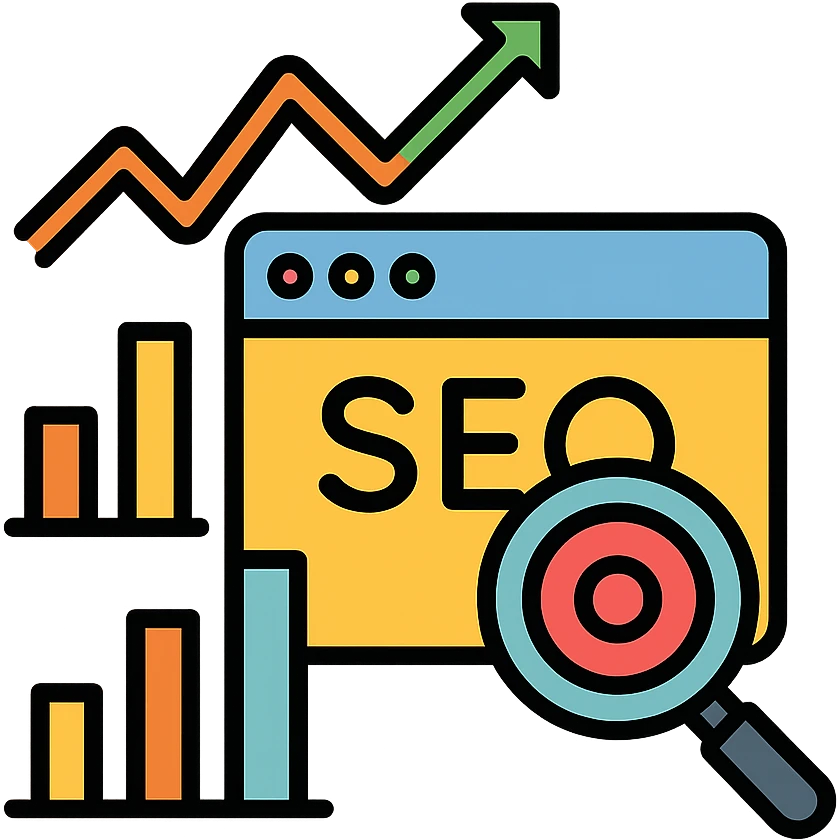 keywords, analytics, website, ranking, modern clean style SEO concept emoji emoji