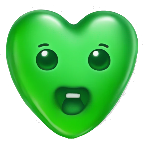 Green gummy bear heart  emoji