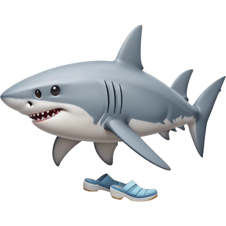 4 feet shark walking on the beach with shoes on emoji