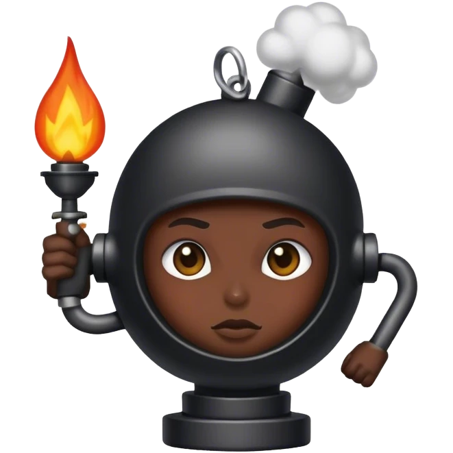 Muslim wearing a bomb emoji