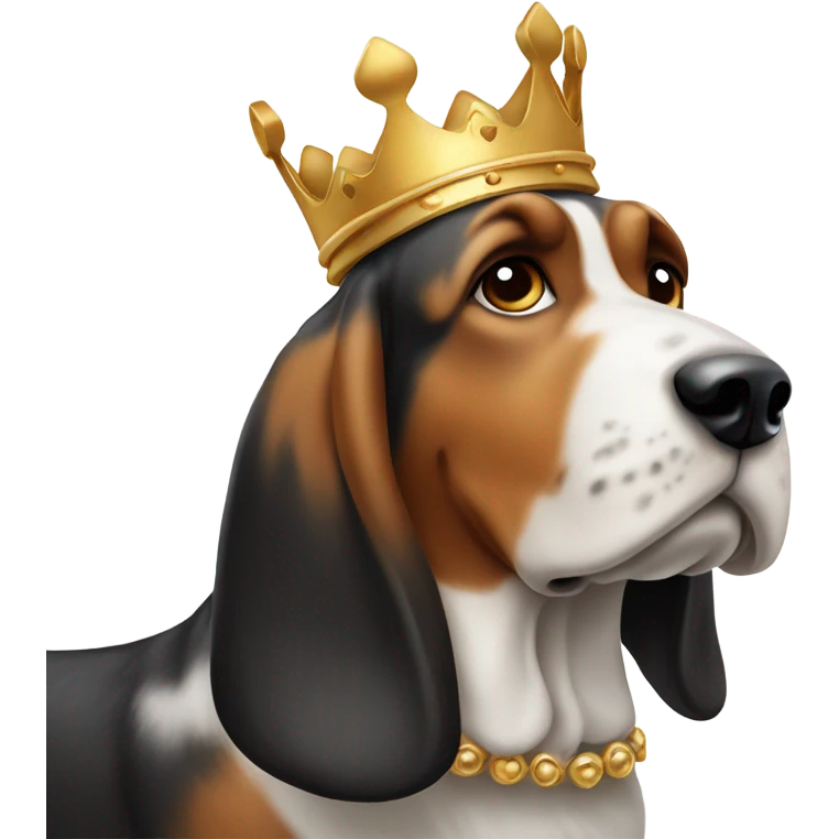 Bassett hound with crown emoji