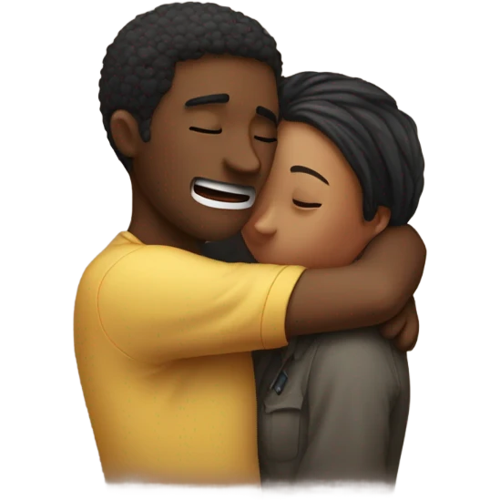 people hugging but one makes a sign of silence emoji
