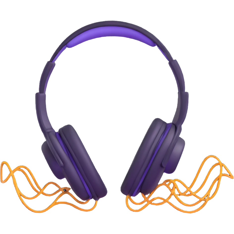 a living being made of sound waves listening to music with headphones emoji