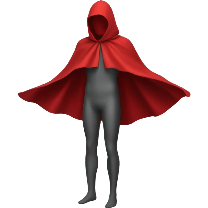 faceless mannequin flying red cape without hood emoji