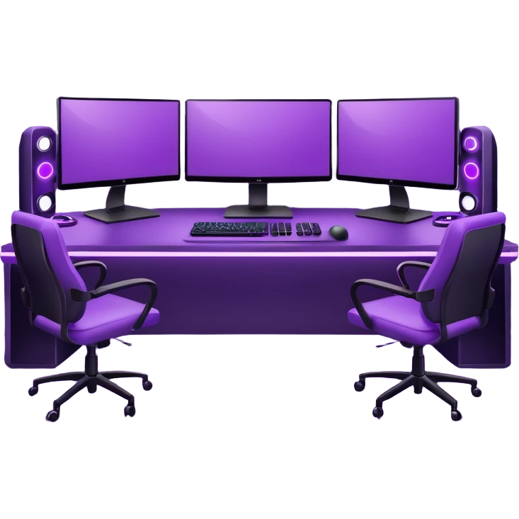 purple gaming setup with two monitors emoji
