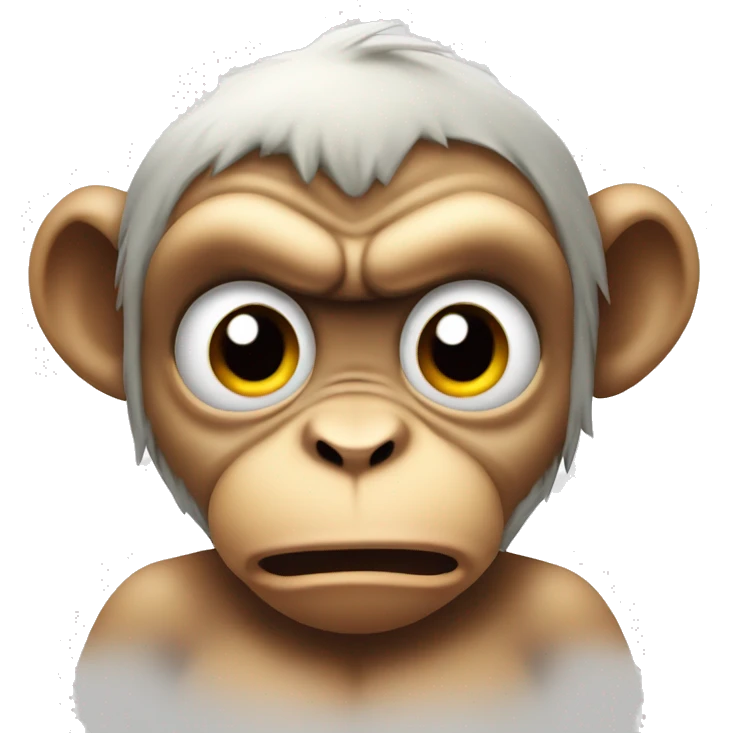 baby angry monkey emoji with steam coming out of ears mouth shut looking mad emoji