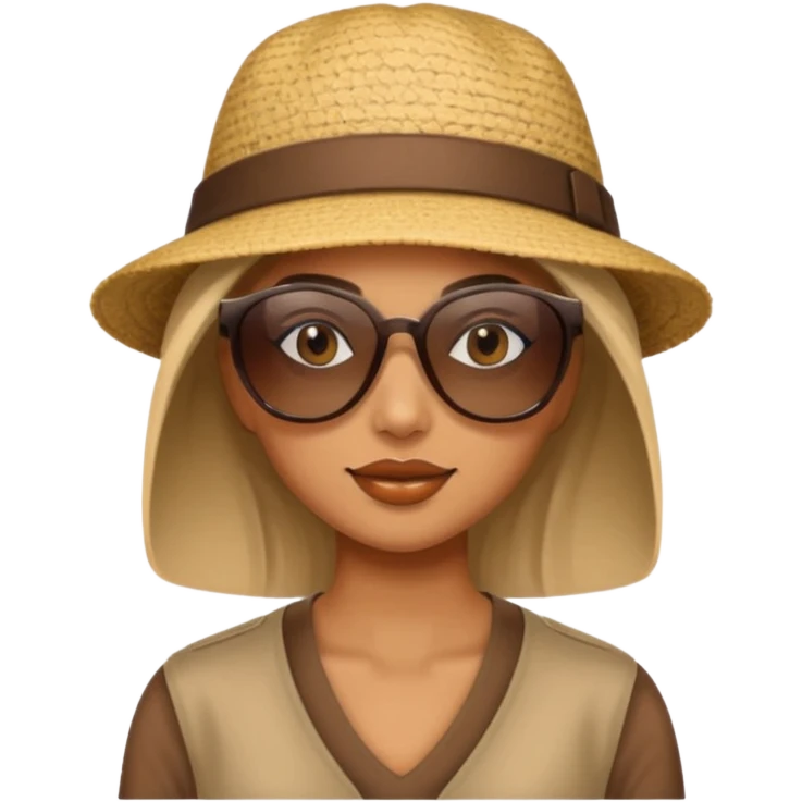 women with hat and sunglasses emoji