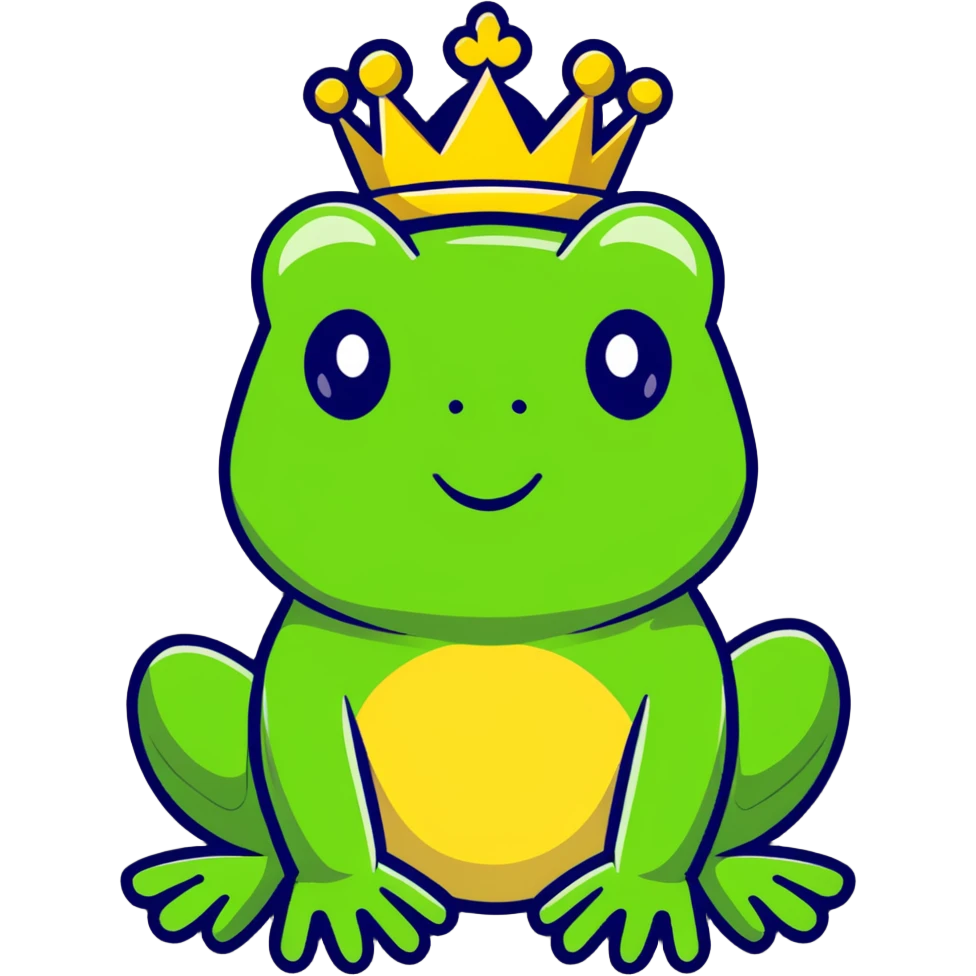 frog with a crown emoji