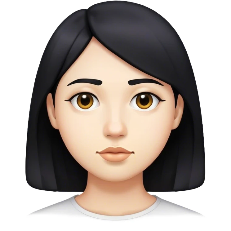 Triangle with black hair emoji