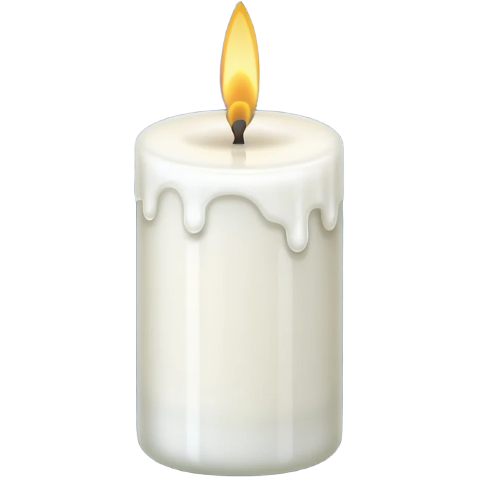 white candle with a sparkling base emoji