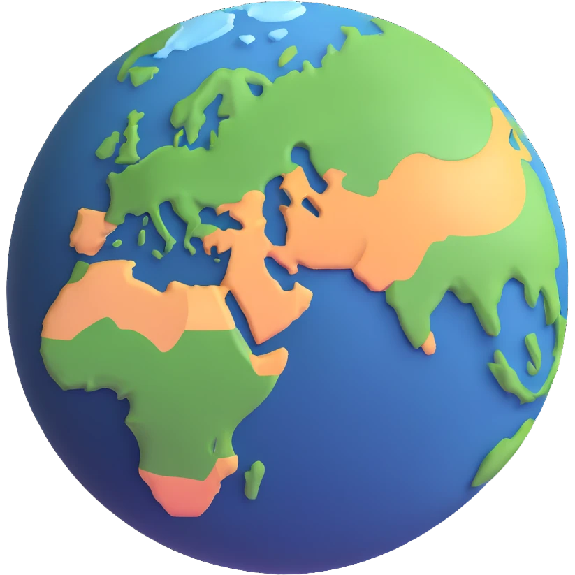 detailed 3D Earth planet emoji