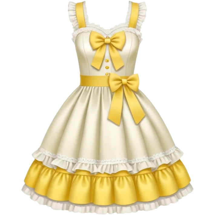 Lolita dress, white and yellow emoji