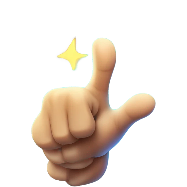 thumb up, glowing, magical style emoji