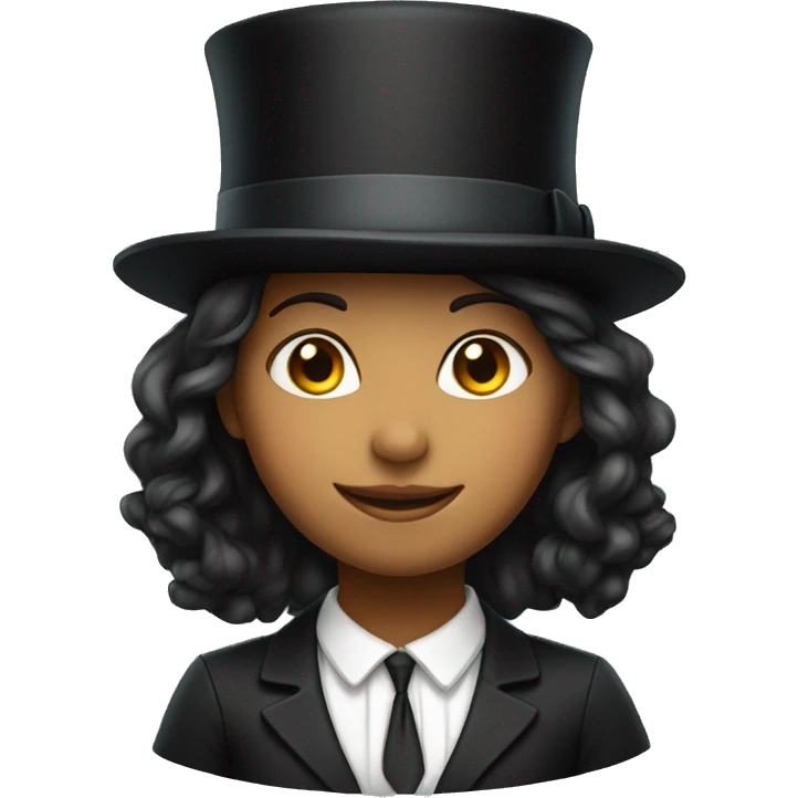Girl wearing a top hat emoji