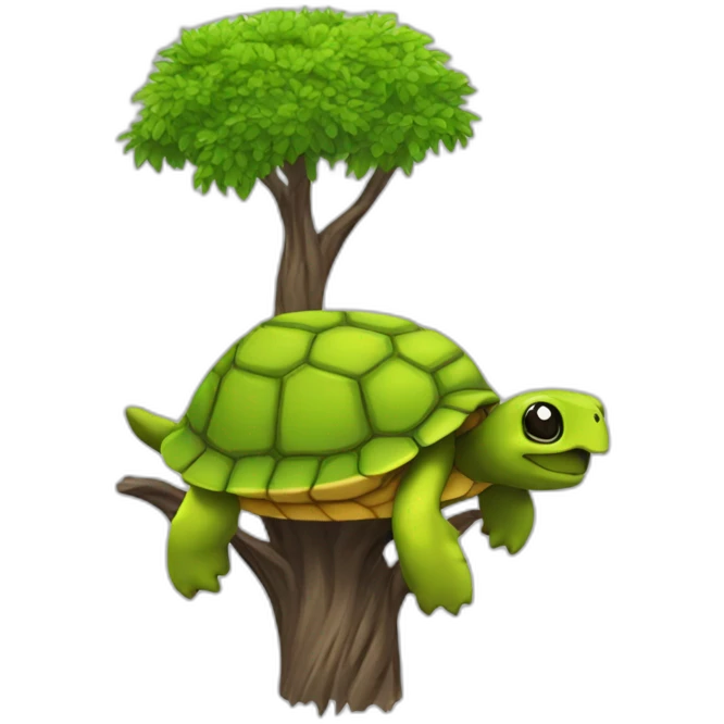 Tortue sur un arbre emoji