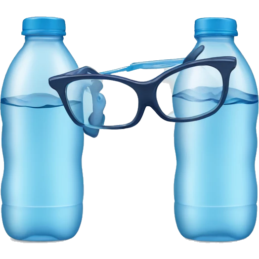 Water bottle with glasses emoji