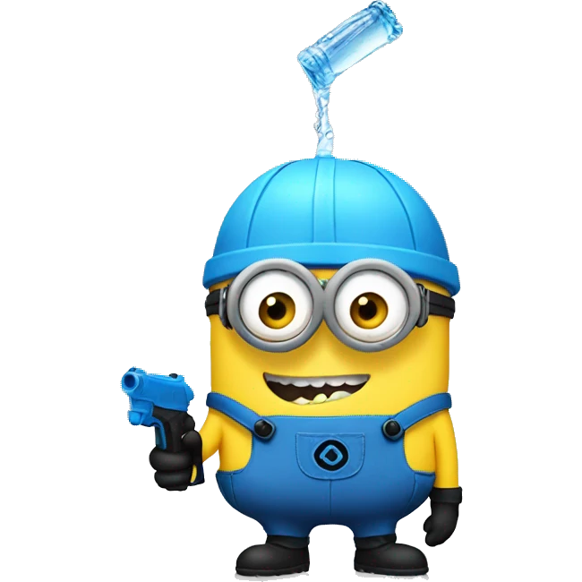 minion holding a water gun emoji