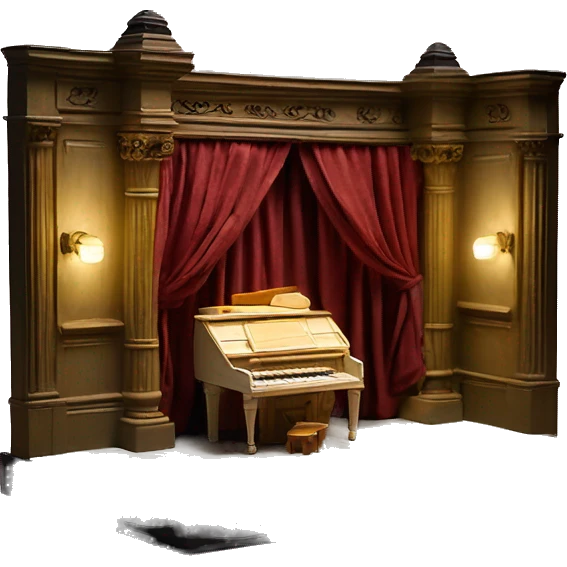 scenography scenic maquette model theatre set with lights emoji