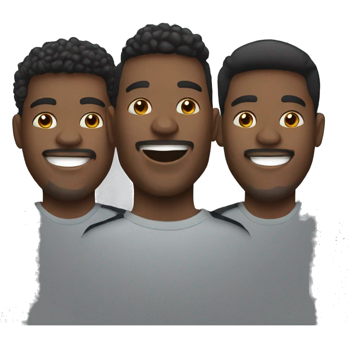 four black American happy football fans at a staduim emoji