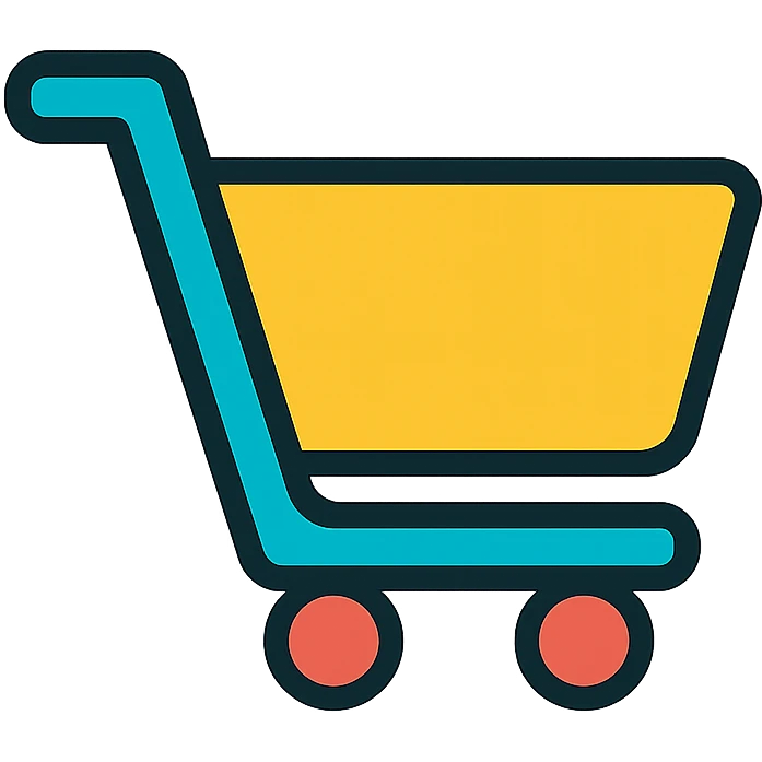 lineal color cart icon with black outlines, no text emoji