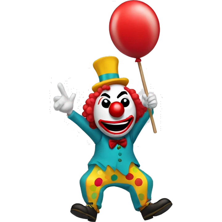 clown hold up sign that says wtf emoji