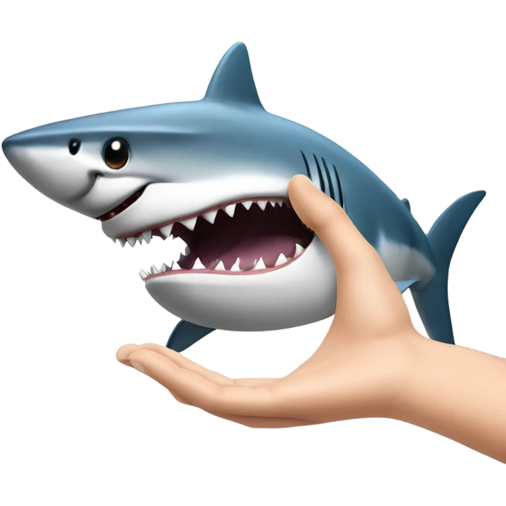 Shark with hand emoji