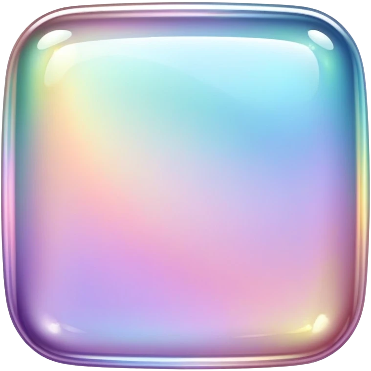 Sparkly glossy Pastel iridescent glass square emoji