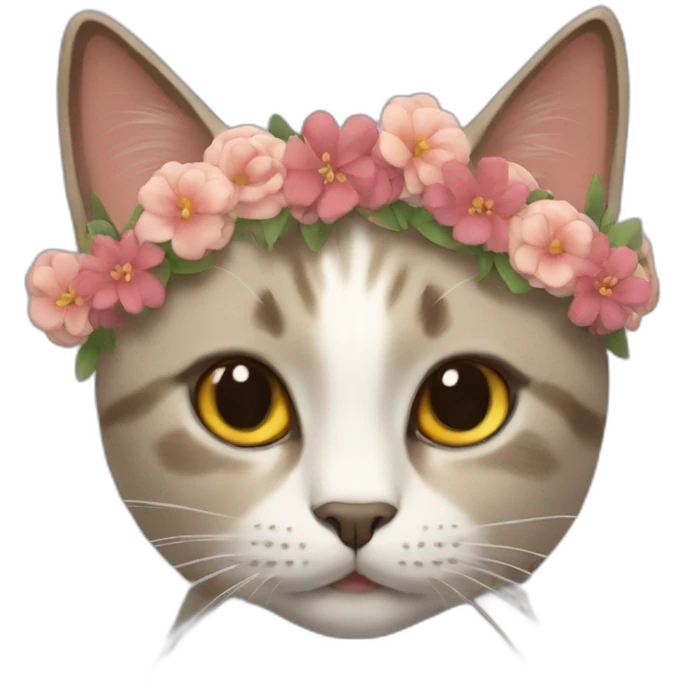 Cat with a flower crown  emoji