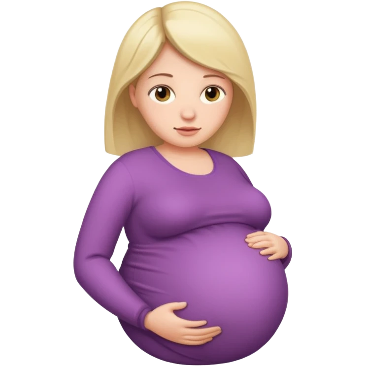 heavily pregnant woman with extremely large overdue belly emoji