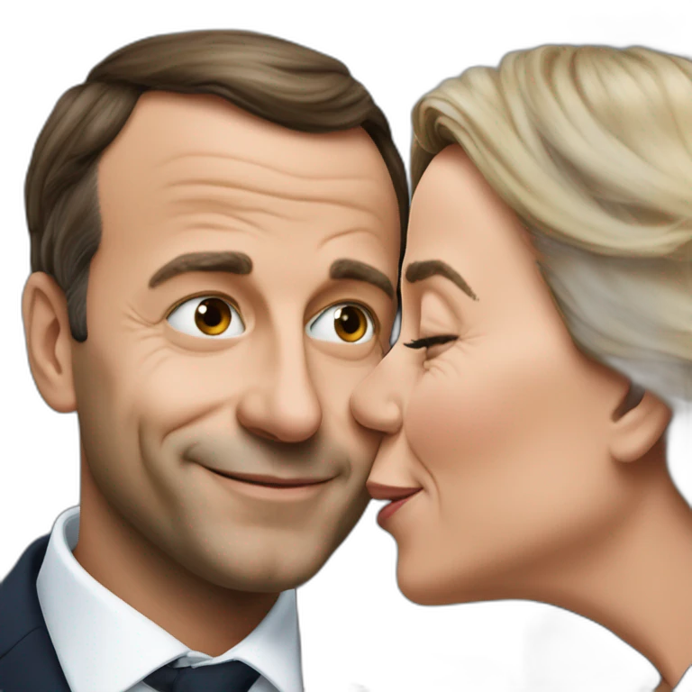 Mélanchon Kiss Macron emoji