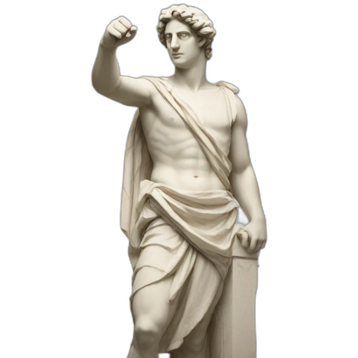 Greek statue raising finger emoji