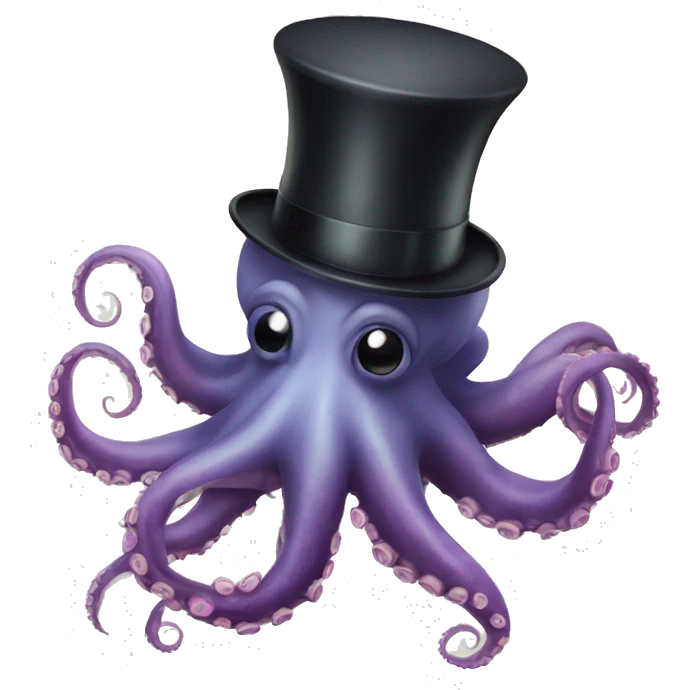 Octopus with a top hat emoji