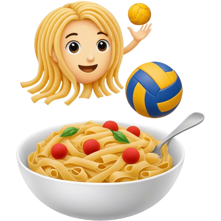 Volleyball and pasta  emoji